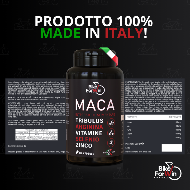 Carica immagine in Galleria Viewer, BIKEFORWIN INTEGRATORE MACA NERA E TRIBULUS TERRESTRIS 120 Capsule