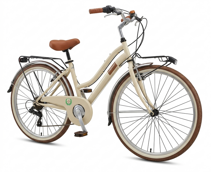 Carica immagine in Galleria Viewer, CASADEI DONNA CITY-CRUISE 24" PANNA-MARRONE 6 SPEED SHIMANO