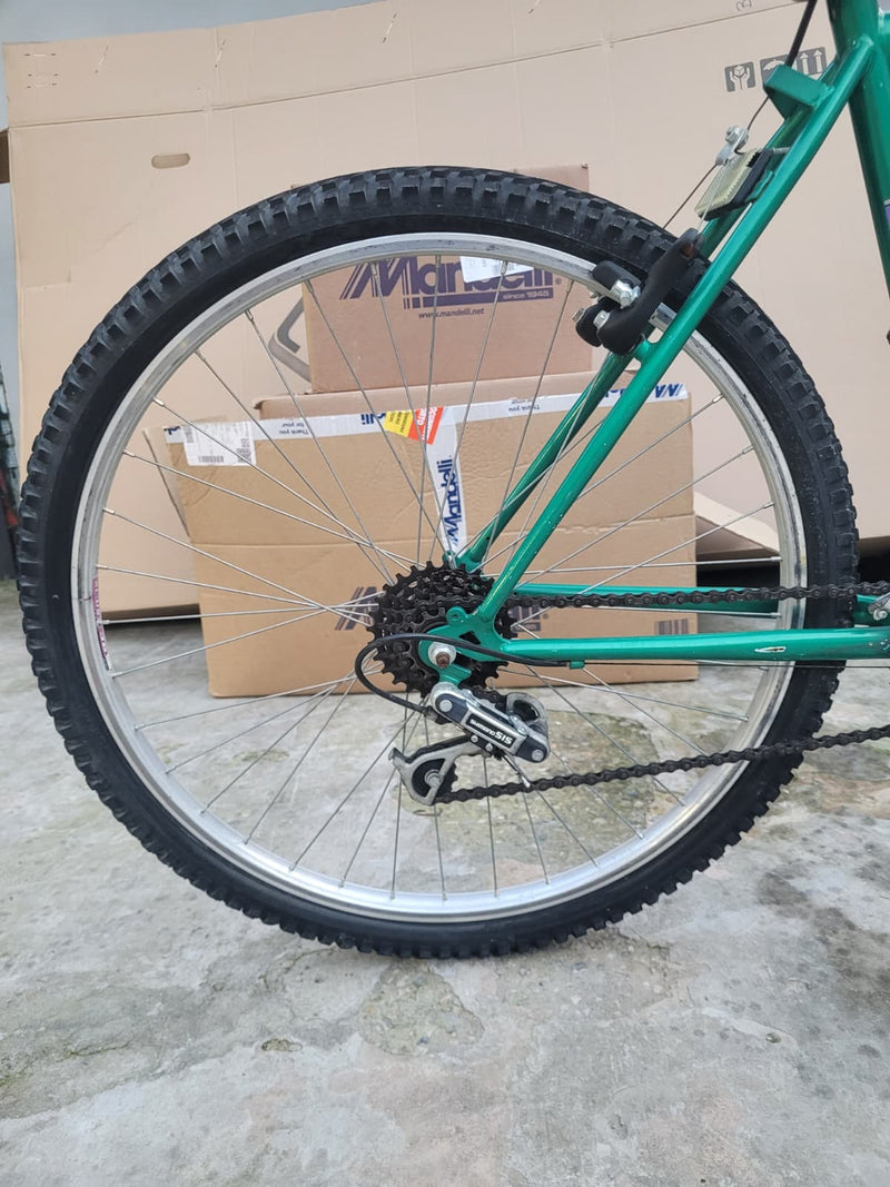 Carica immagine in Galleria Viewer, LEGNANO ROCK BLASTER MTB ENTRY-LEVEL VINTAGE ANNI 90 IN ACCIAIO 26" 21V TAGLIA M VERDE SMERALDO USATO-REVISIONATO IN CONTO-VENDITA