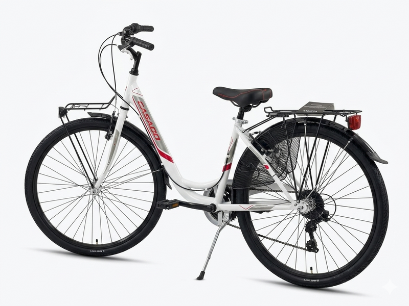 Carica immagine in Galleria Viewer, CASADEI CITY BIKE VENERE DONNA 26x1,75 6V TG44 BIANCO/ROSSO
