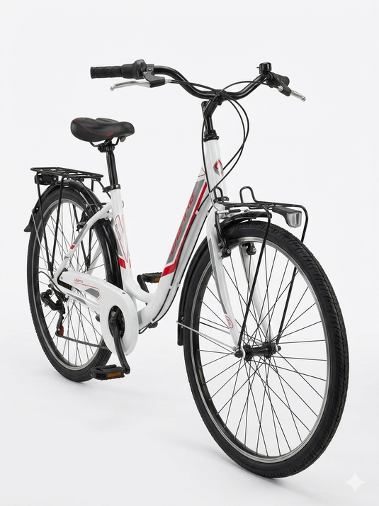 CASADEI CITY BIKE VENERE DONNA 26x1,75 6V TG44 BIANCO/ROSSO