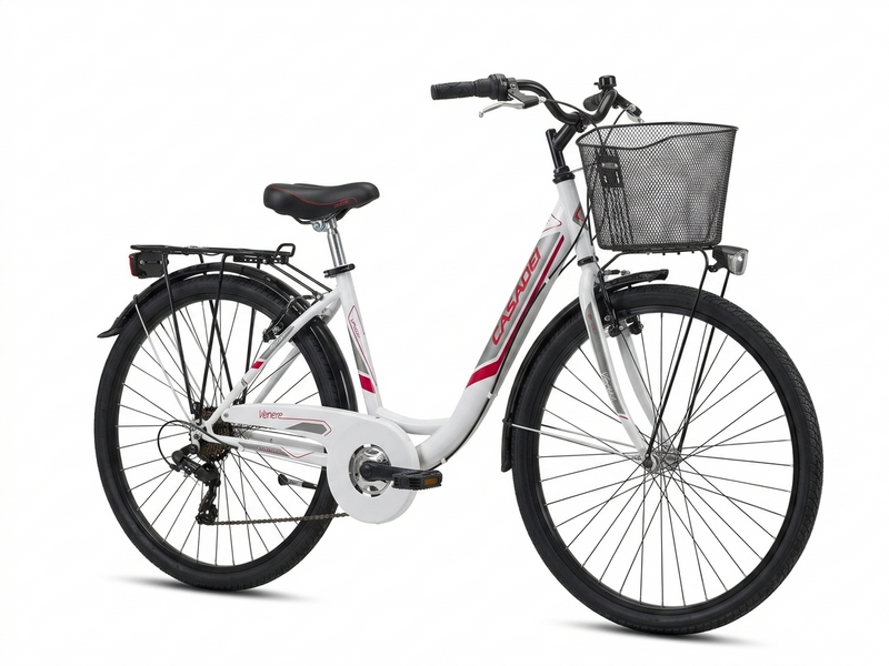 Carica immagine in Galleria Viewer, CASADEI CITY BIKE VENERE DONNA 26x1,75 6V TG44 BIANCO/ROSSO
