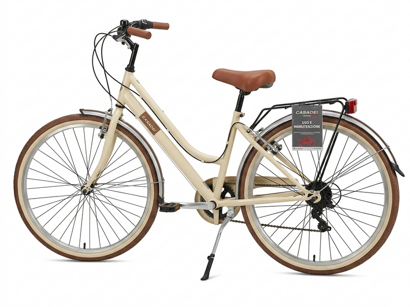 Carica immagine in Galleria Viewer, CASADEI DONNA CITY-CRUISE 24" PANNA-MARRONE 6 SPEED SHIMANO
