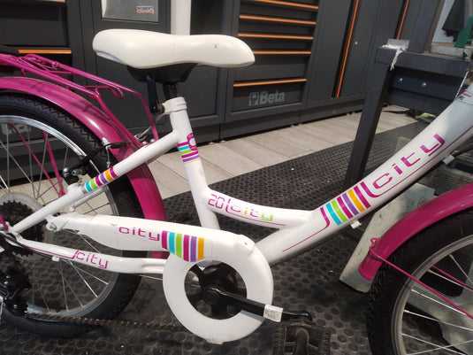 BICI BIMBA 20" BIANCO-FUXIA 1X6 SPEED USATO REVISIONATO