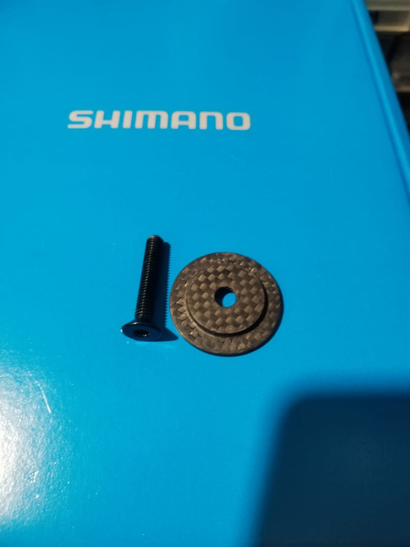 Carica immagine in Galleria Viewer, SET TAPPO CARBON + VITE IN ERGAL ULTRALIGHT PER SERIE DI STERZO A-HEAD SET
