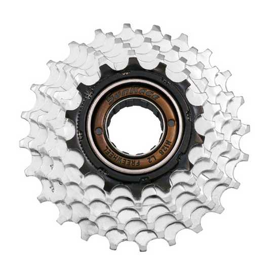 SUNRACE RUOTA LIBERA A FILETTO MFR2A 6V - 14-24 DENTI, ARGENTO NERO