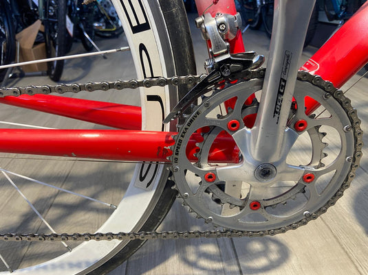 BICI DA STRADA AMELIO BIANCHI TG 56 CM GRIGIO PERLA-ROSSO USATO IN CONTO VENDITA