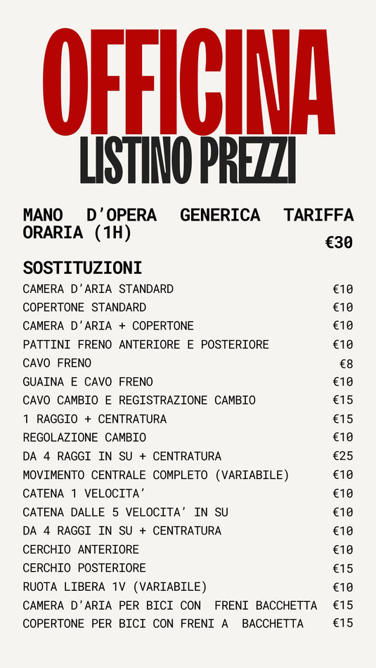 LISTINO PREZZI