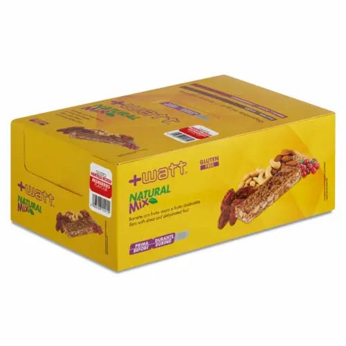 +WATT NATURAL MIX Dried fruit energy bar, box of 24 pieces 