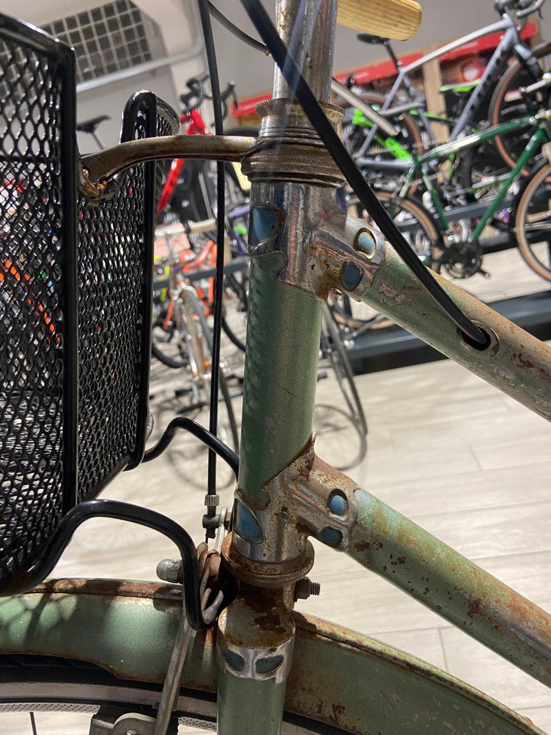 Carica immagine in Galleria Viewer, BICI DONNA OLANDA ACCIAIO DOPPIO TUBO VERDE PASTELLO 1 V TAGLIA M USATO-REVISIONATO
