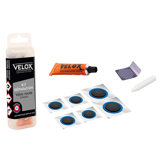 KIT Tubeless Road Repair: 1 Sealant+1 Scraper+6 Patches+1 Chalk