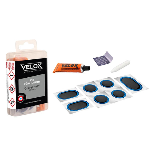 Tubeless Repair Kit MTB Gravel: 1 Mastic+1 Scraper+7 Patches+1 Chalk